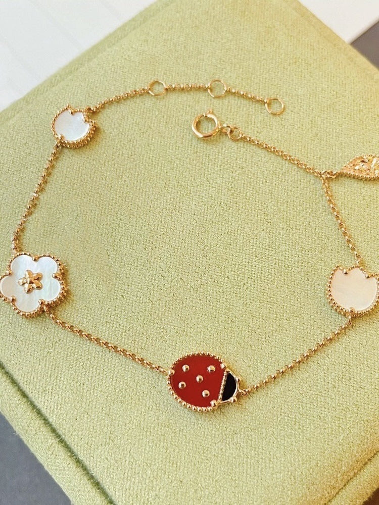 Pulsera Mariquita Dorada