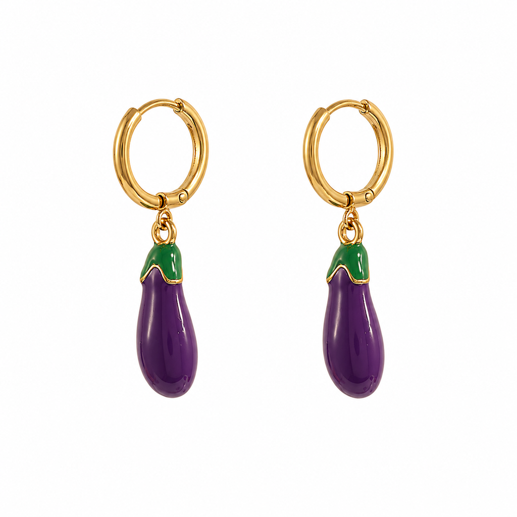 Pendientes Berenjena