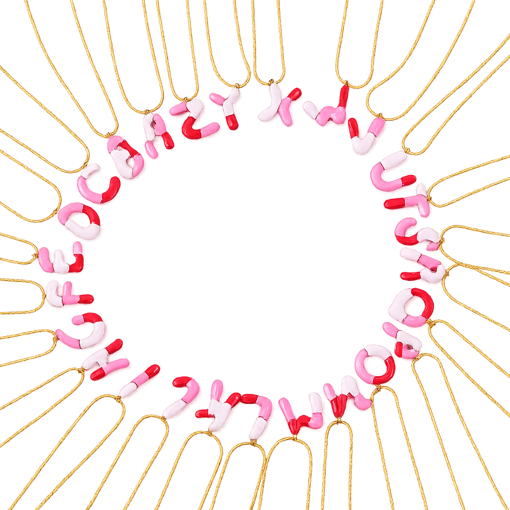 Collar Iniciales Rosa