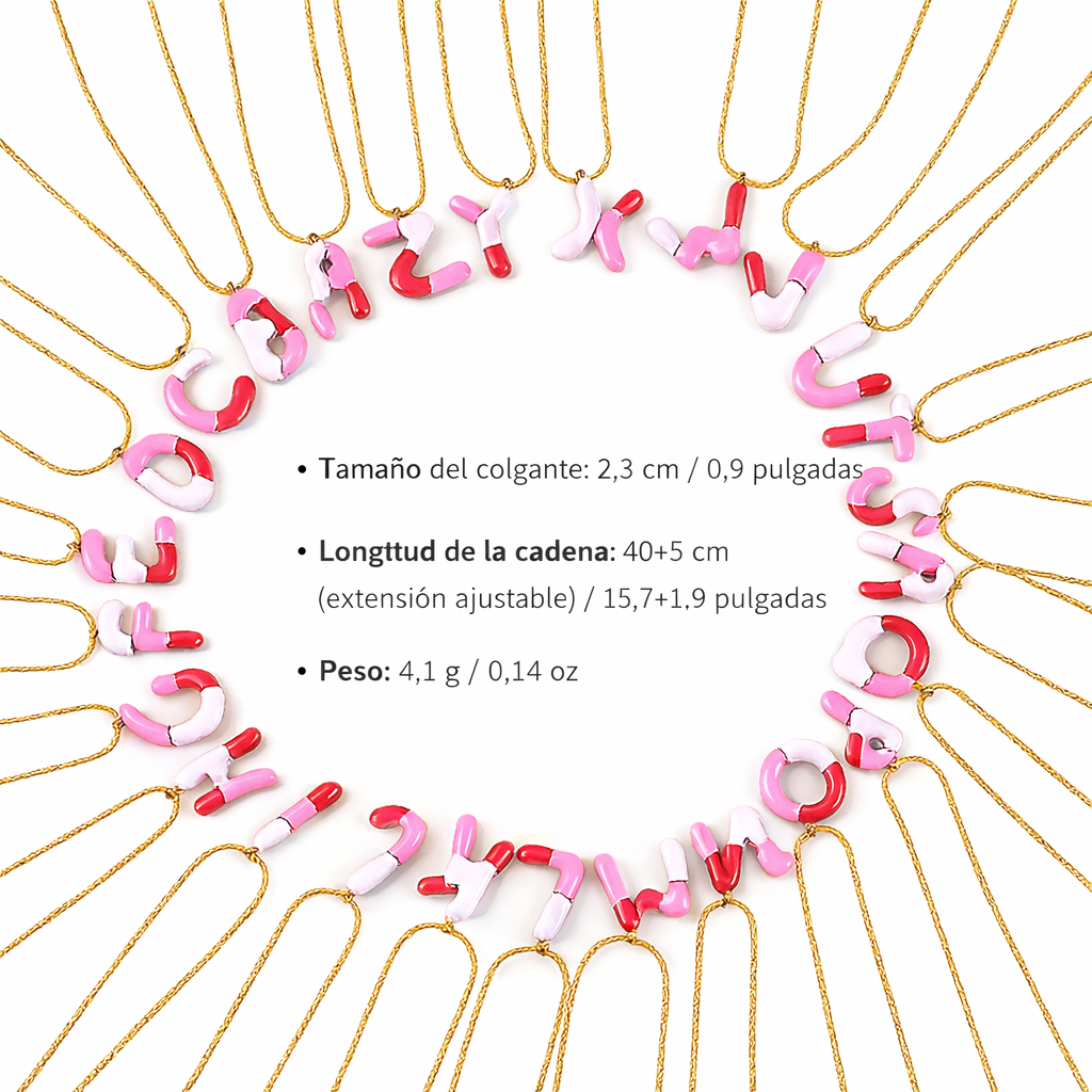 Collar Iniciales Rosa