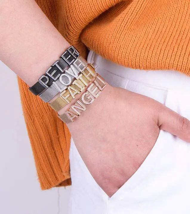 Pulsera de Malla Ajustable de Acero Inoxidable (Oro Rosa)